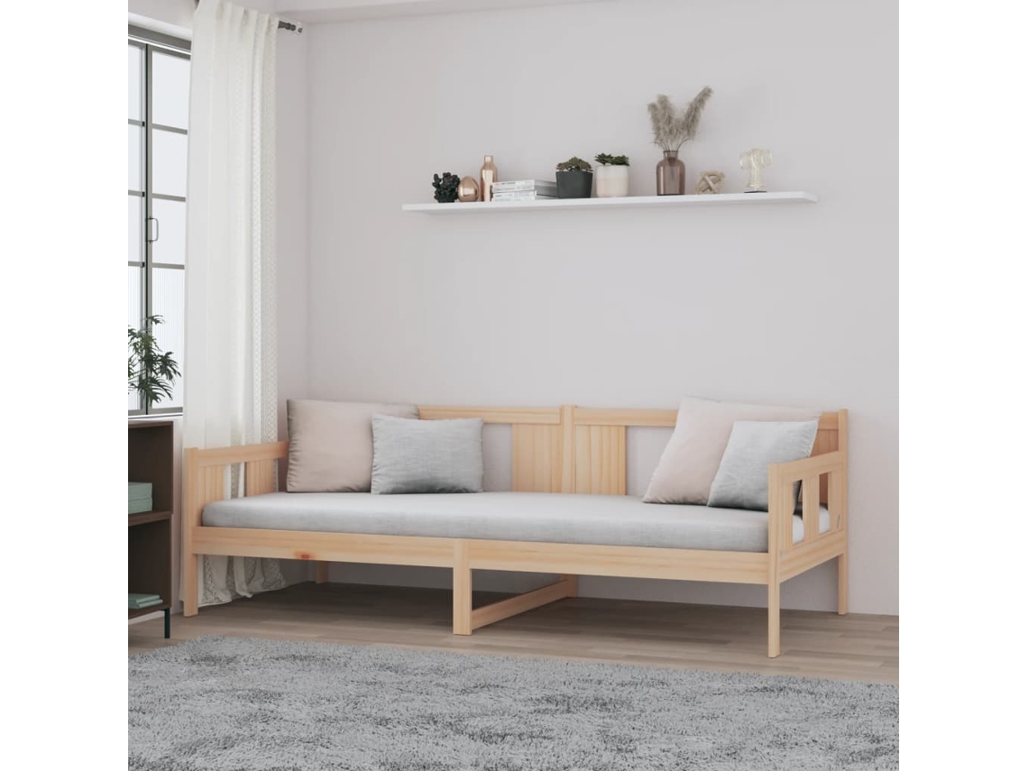 Vidaxl Sofá-cama 90 X 200 Cm Madeira De Pinho Maciça