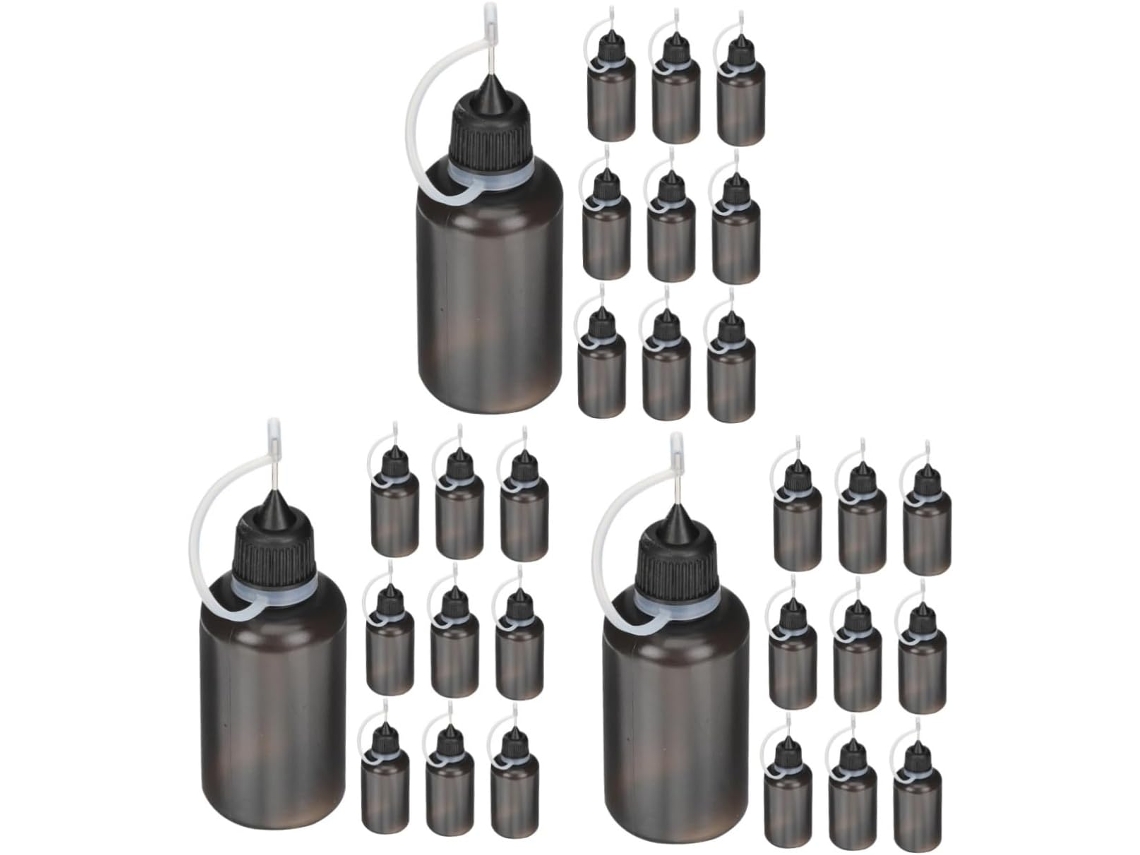 Conjunto De 3 Frascos Conta-gotas Para Cola E Óleo Com Ponta De Agulha.