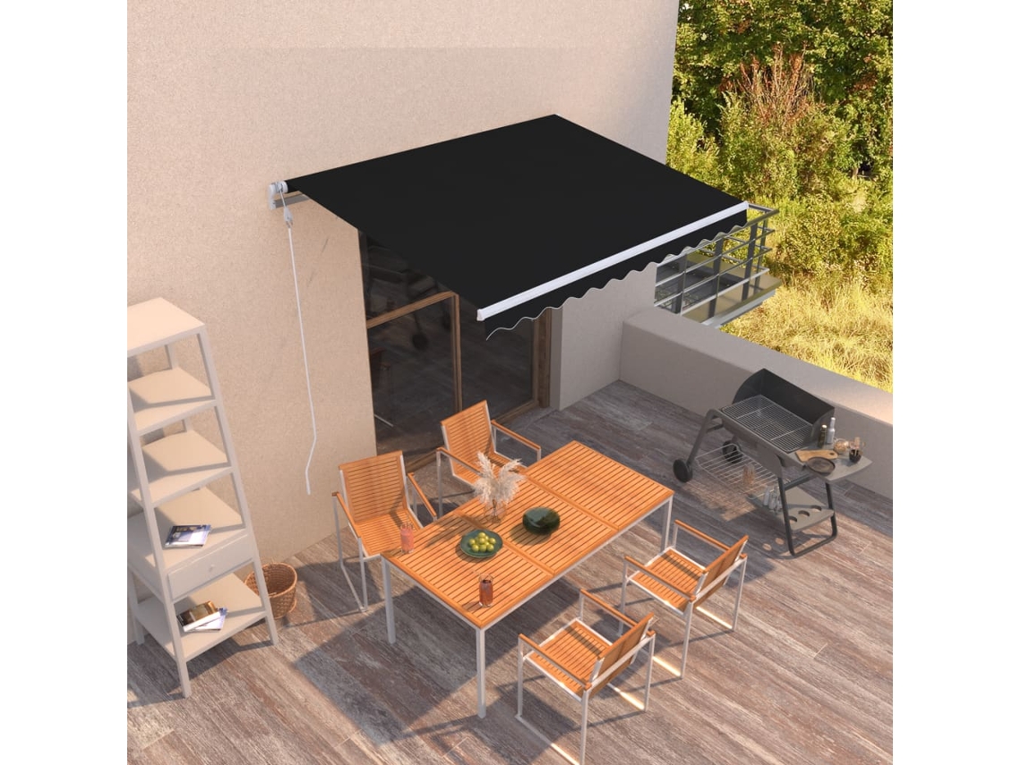 Vidaxl Toldo Retrátil Automático 300x250 Cm Antracite