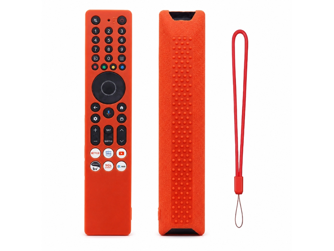 Capa De Silicone Vermelha Para Comando De Tv Compatível Com Tcl Rc833a, Antipoeira E Antichoque_dae
