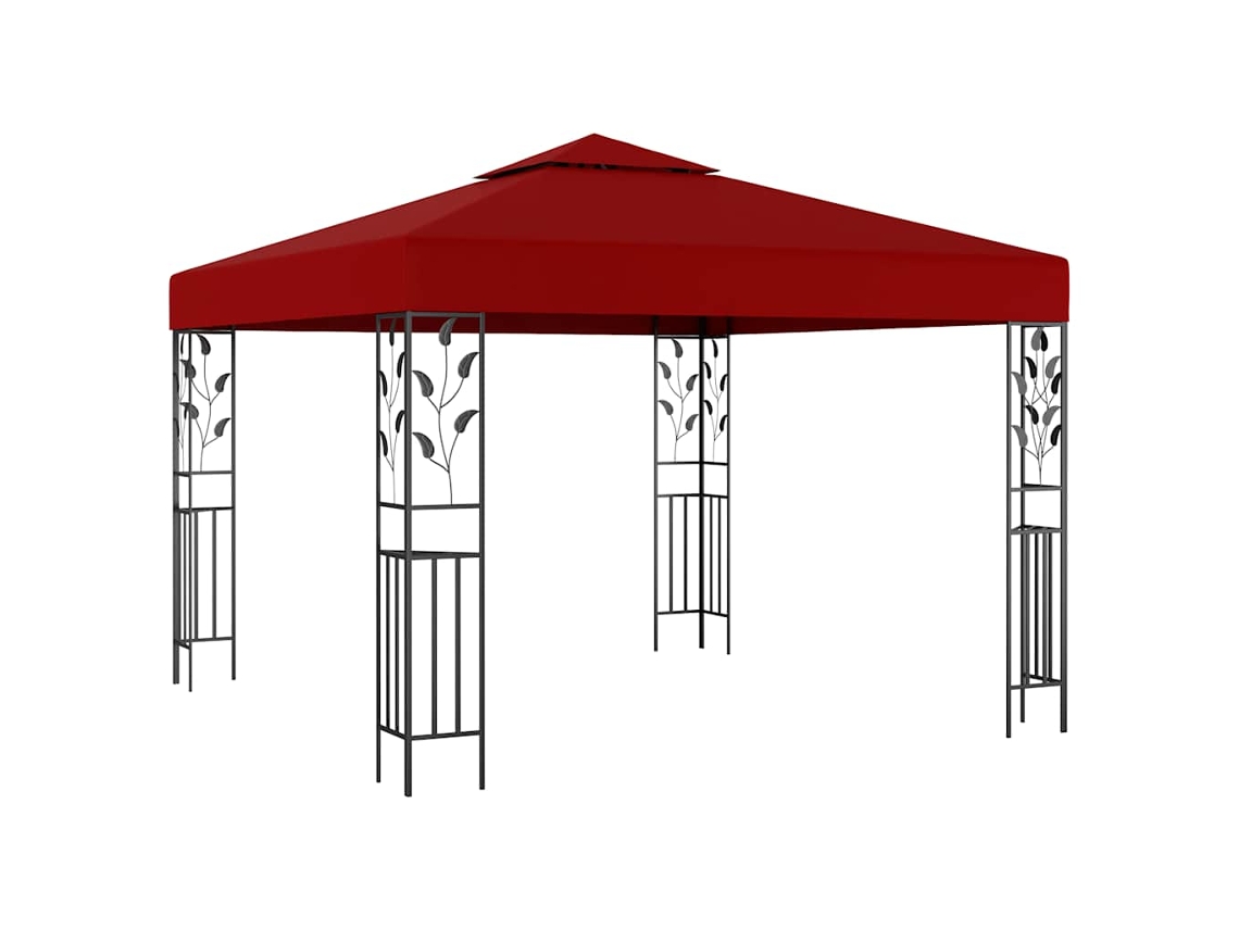 Vidaxl Gazebo 3x3 M Vermelho Tinto