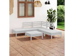Vidaxl 6 Pcs Conjunto Lounge De Jardim Pinho Maciço Branco