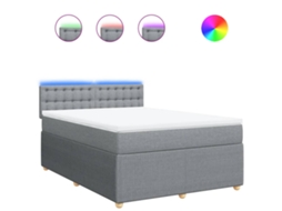 Box Spring Bed, Box Spring Beds Vidaxl Cinzeto Tecido (140 X 200 Cm)