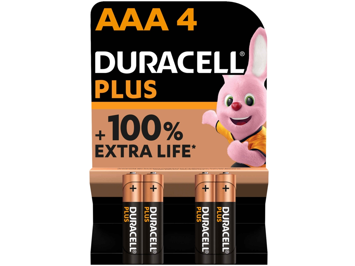 Pilhas AAA Plus DURACELL emb. 4 un