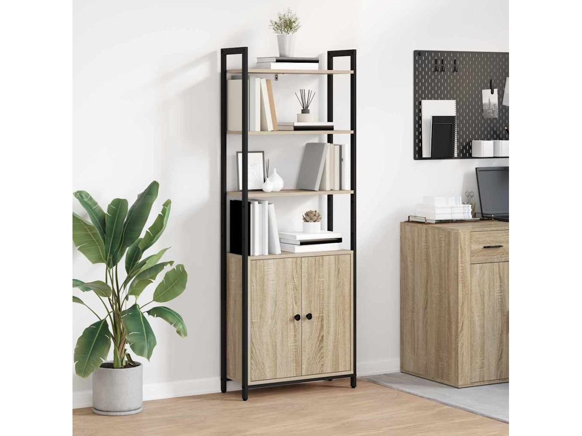 Vidaxl Gabinete De Livros 6 Níveis 60 X 24 X 161 Cm Carvalho Sonoma