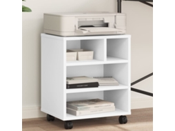 Vidaxl Suporte Para Impressora Com Rodas 41x32x48 Cm Branco