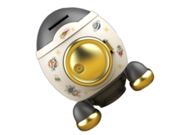 Cofrinho Foguete Espacial De Desenho Animado Em Forma Porquinho, Caixa Economias Para Meninos E Meninas, Presente Luxo Cinza Doura Aquaforge