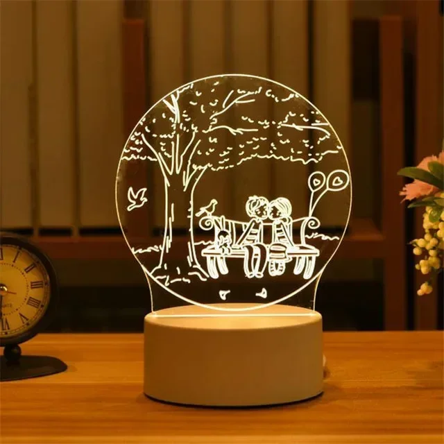 Luminária Led 3d em Acrílico, Pode Ser Usada como Luz Noturna Ou Decoração para Casa. MDUG (luz de 3 Cores)
