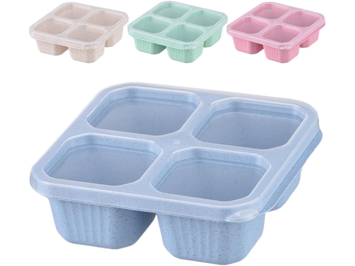 Conjunto De 4 Lancheiras Bento Empilháveis Kichvoe Com Compartimentos, Portáteis E Multiuso Para Piqueniques Lanches