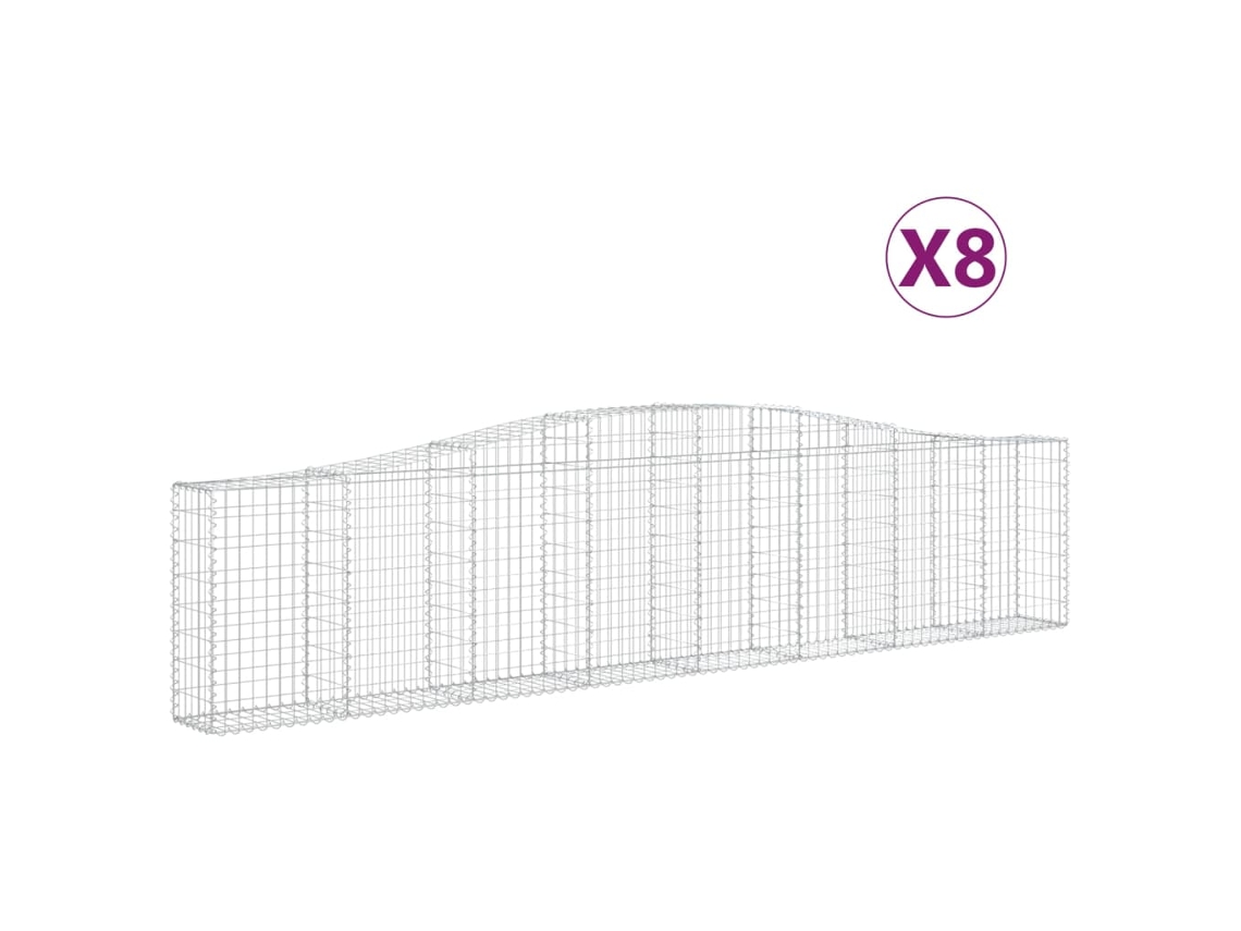 Gabion Basket, Gabion Baskets Vidaxl Prateado Ferro (400 X 30 X 80/100 Cm)
