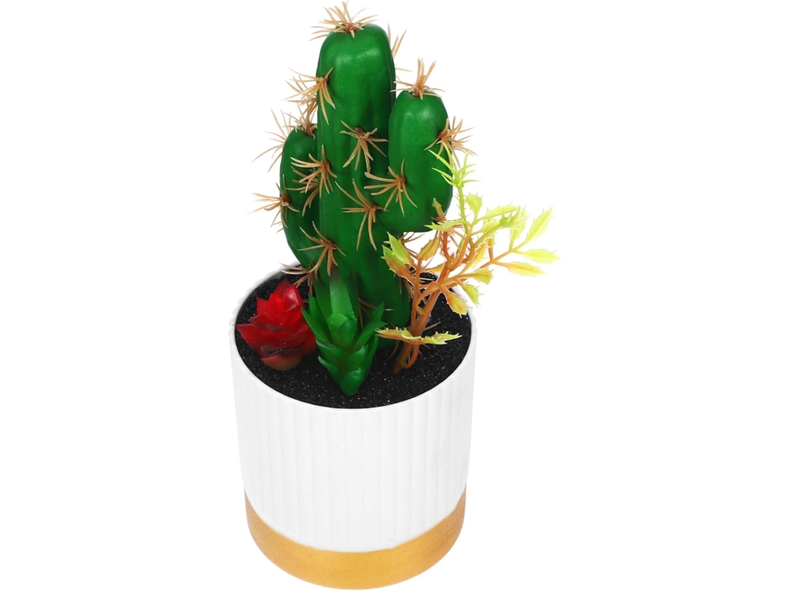 Decoração De Mesa Com Cactos Suculentos Artificiais, Plantas Falsas Em Vasos. Gokoco