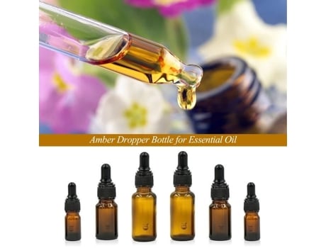 Conjunto De 6 Frascos Com Conta-gotas De Vidro, 5ml/10ml/15ml Frasco Vazio De Viagem Marrom Para Óleo Essencial, Aromaterapia, Perfume