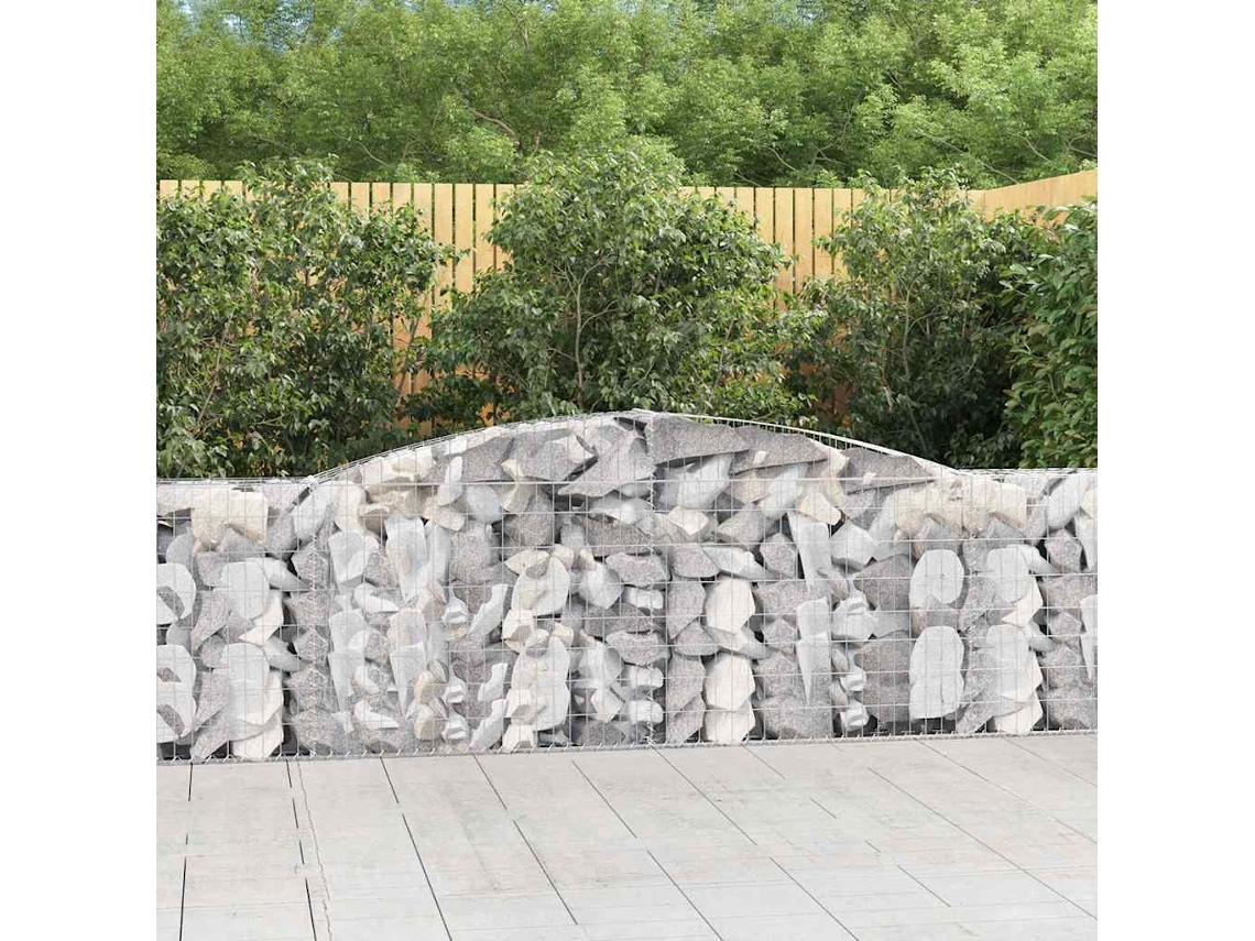Vidaxl Cestos Gabião Arqueados 8pcs 400x30x100/120cm Ferro Galvanizado