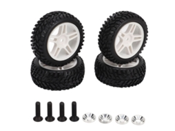 4 Pneus De Carro Rc Em Escala 1/16 Brancos Para Carro Controle Remoto 1:16 Axi31594w