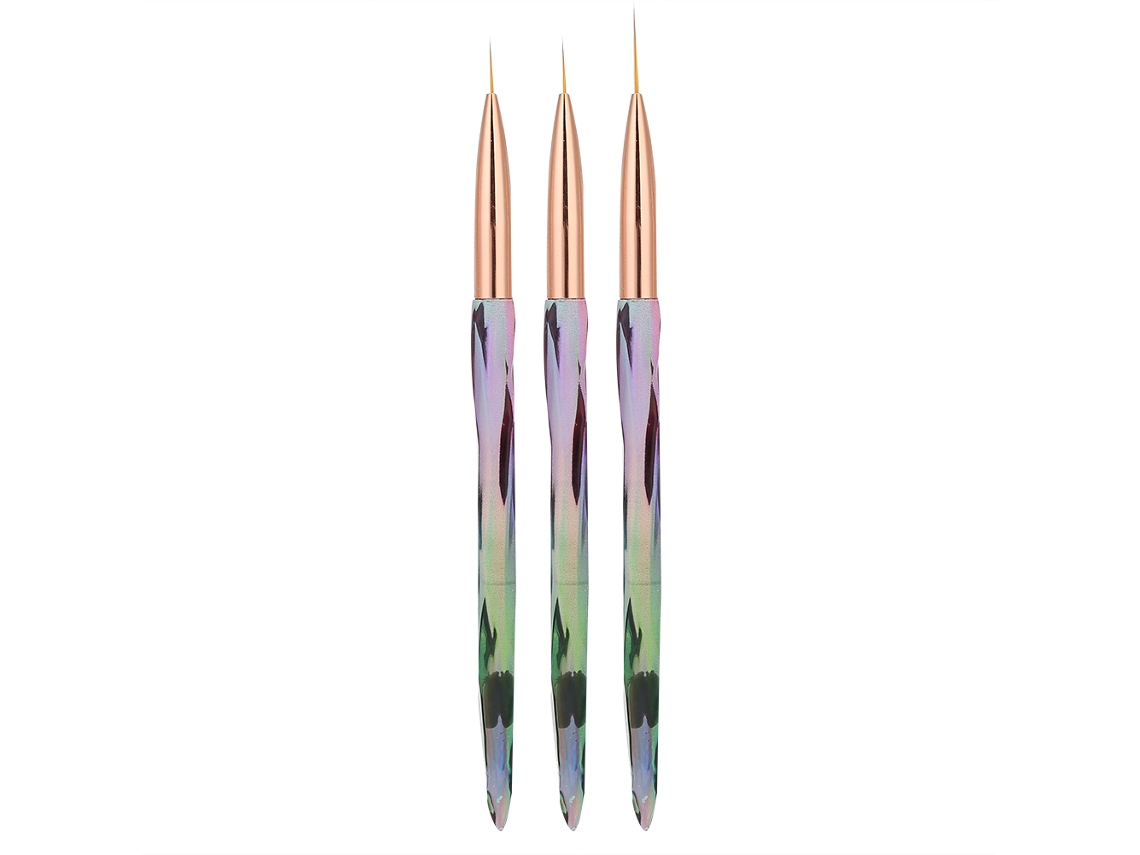 3pcs Pincéis De Arte De Unhas Para Desenho, Pontilhado E Pintura - Acessórios De Manicure Gradiente