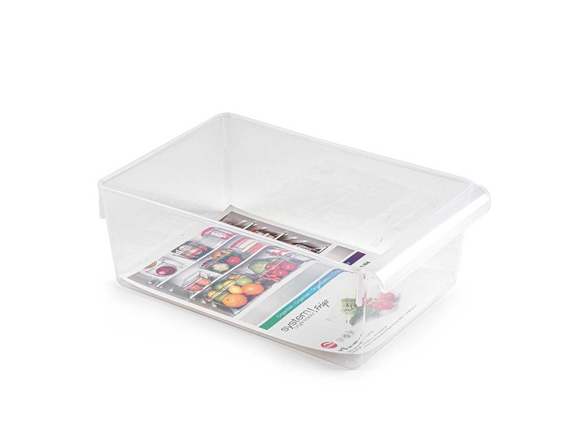 Gaveta Organizadora Reutilizável Para Geladeira Nº 9 Fabricada Em Poliestireno Recipiente De Plástico Transparente 10 X 19,5 X 29 Cm Acan
