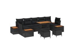 Sofá De Jardim Vidaxl Preto Vime Pe (90 X 55 X 71 Cm)