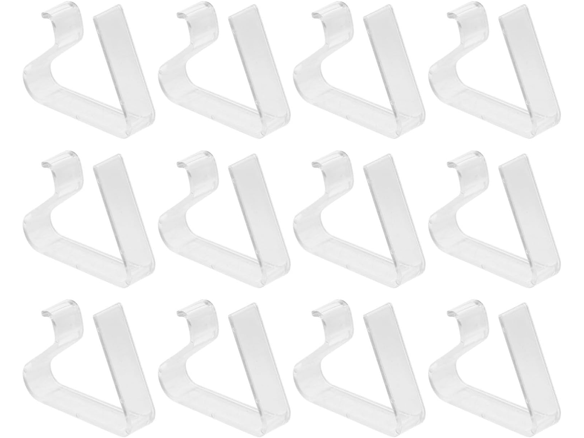 Conjunto de 12 prendedores de toalha de mesa transparentes, prendedores de toalha de mesa de plástico, prendedores Fixos para