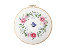 Lurelia Kit Bordado Floral Iniciante Algodão 22 X 0,1 Cm Colorido Com Bastidor