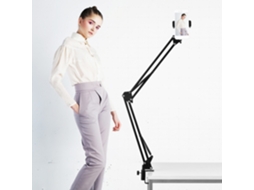 Soporte Metálico Ajustável Com Braço De Tesoura, Suporta Telefone E Adaptador De Cabeça Giratória Para Gravação Ao Vivo, Youtube E Streaming