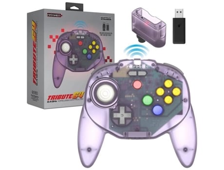 Controlador Sem Fio RETRO-BIT Tribute64 2,4 Ghz para Nintendo 64/Switch/Pc/Mac Atomic Purple