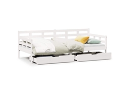 Sofá Cama com Gavetas 80x200 cm Madeira de Pinho Maciça MAISON EXCLUSIVE