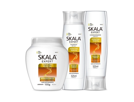 Pack Keratina Shampoo 325Ml Máscara 1Kg Condicionador 325Ml SKALA