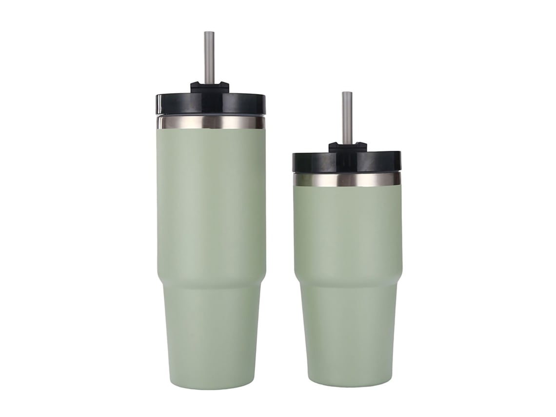 Caneca Térmica de Viagem Aço Inoxidável com Canudo 30oz | S/MARCA