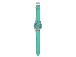 Reloj De Pulsera Analógico De Cuarzo Para Mujer De Acero Redondo Verde Moda