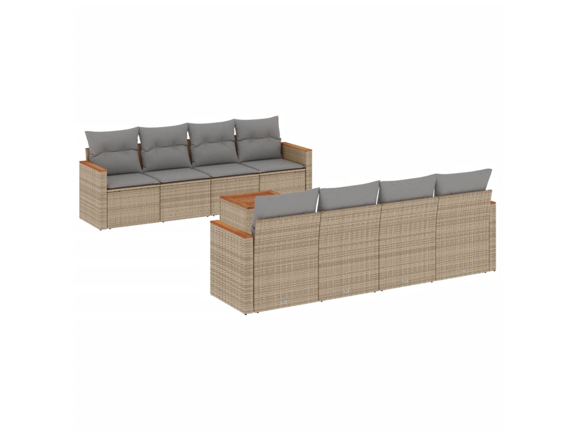 Garden Dining Set, Garden Dining Sets Vidaxl Bege Rattan / Vime (200 Cm Table Length)