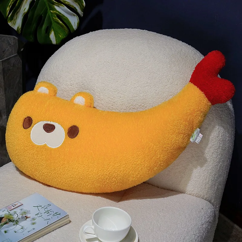 Almofada de Camarão Tempurá para Adultos, Macia e Confortável MDUG (urso 60cm)