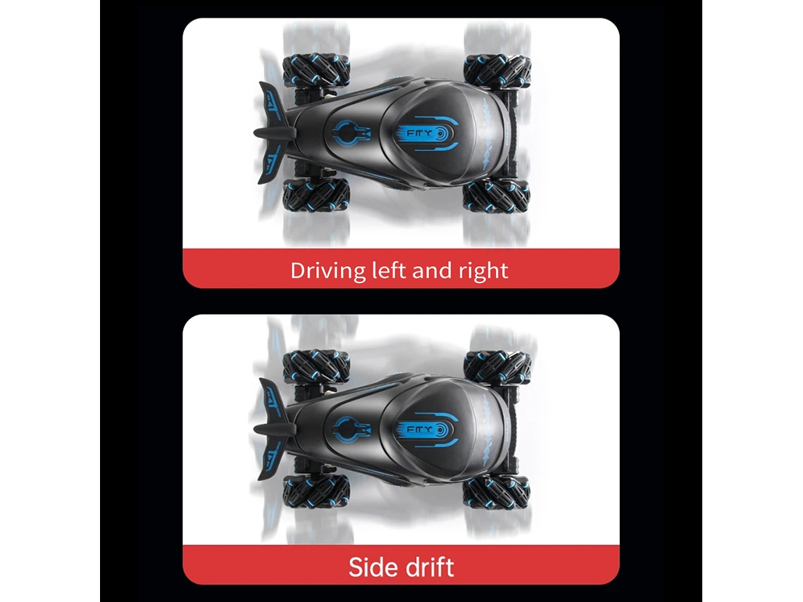 Coche De Controle Remoto Acrobático, 4wd Com Luz E Som, Rotação De 360 Graus, Brinquedo Para Meninos E Meninas, Azul