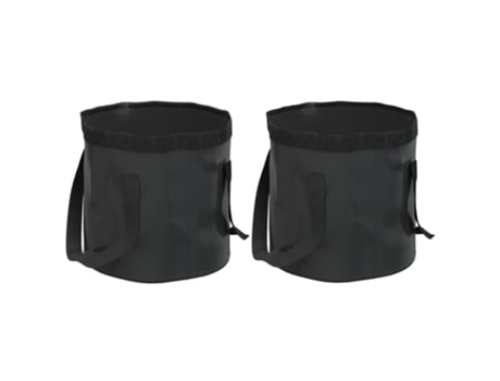Baldes Dobráveis 2 Pcs 30 L Pvc Preto VIDAXL