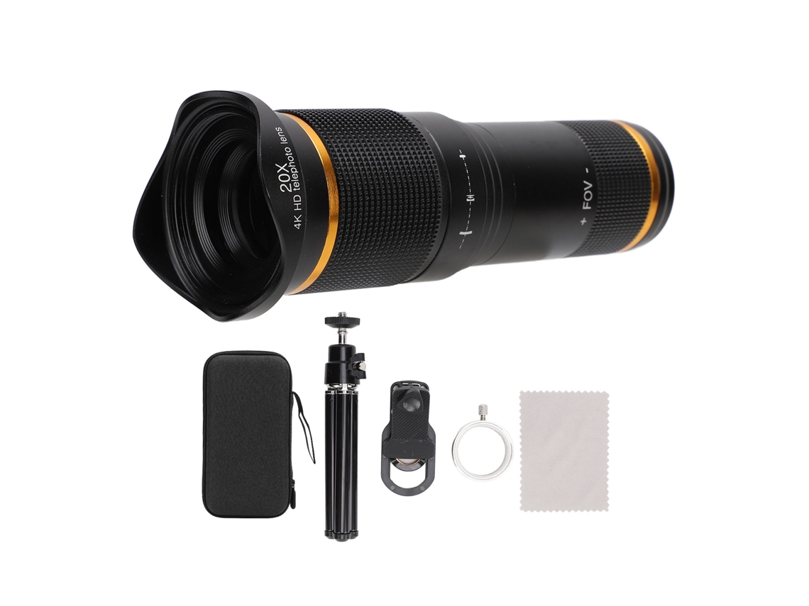 Phone Telephoto Lens 20x 4k Hd Large Aperture Dual Adjustment System With Tripod Phone Clip Phone Camera Lens For Travel Competition Concert