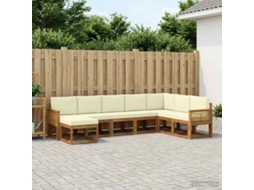 Vidaxl Conjunto De Sofás Para Exterior 8 Pcs Natural E Creme