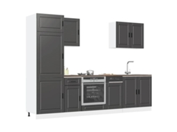 Vidaxl 7 Peças Armário De Cozinha Conjunto Porto Preto