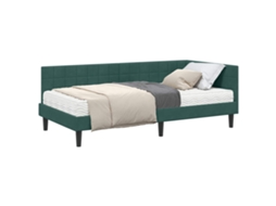 Estrutura de Cama de Canto com Colchão 2 Pcs Veludo Verde MAISON EXCLUSIVE