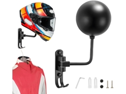 Suporte De Parede Para Capacete, Giratório 180°, Multifuncional Com 2 Ganchos, Suporte Para Guardar Roupas De