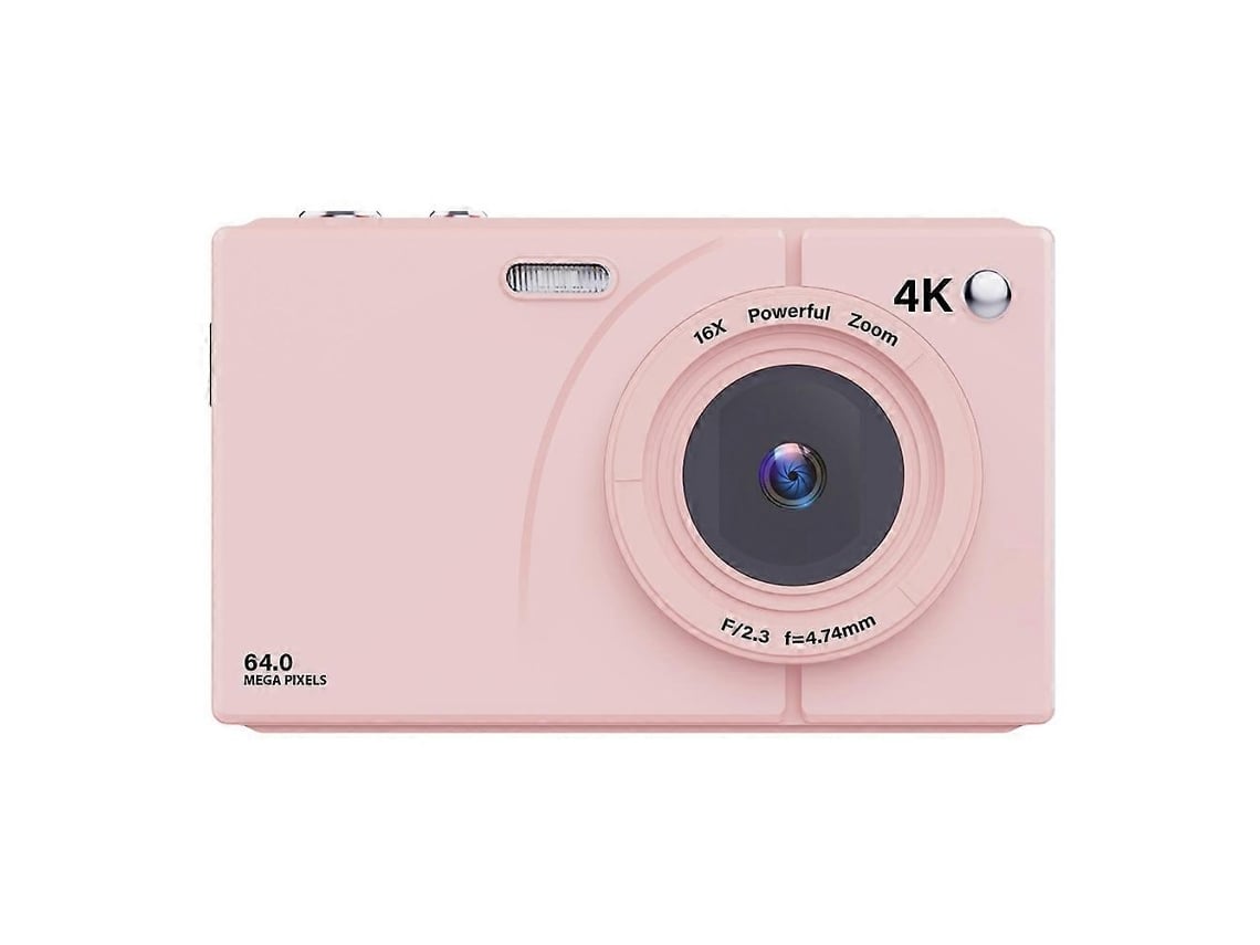 Câmara Digital 4k Ccd 64mp Com Zoom 16x, Ecrã De 2,8 Polegadas, Wi-fi E Cartão De 32gb, Rosa