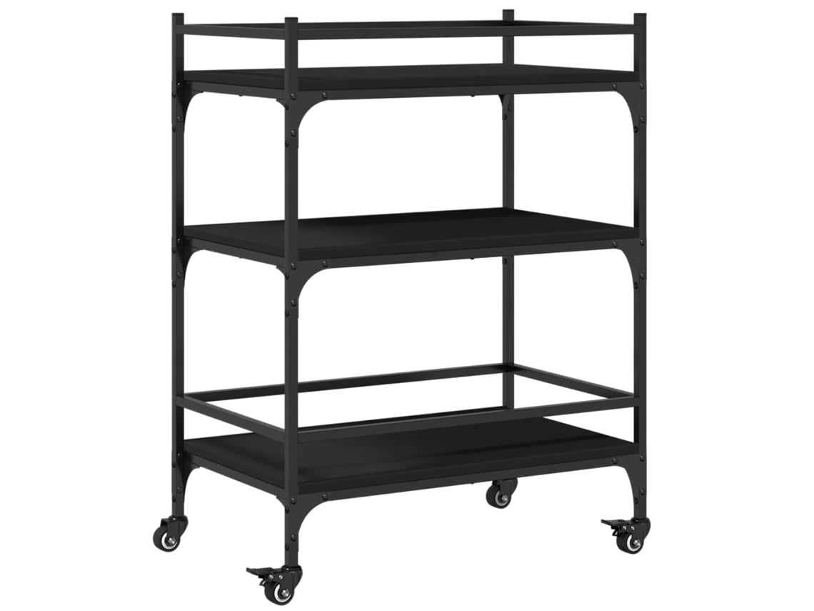 Kitchen Trolley, Kitchen Trolleys Vidaxl Preto Madeira Processada (n/a)