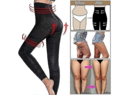 Calcinha Legging Compressiva Anti-celulite De Cintura Alta Preta Modeladora Slimming Preto