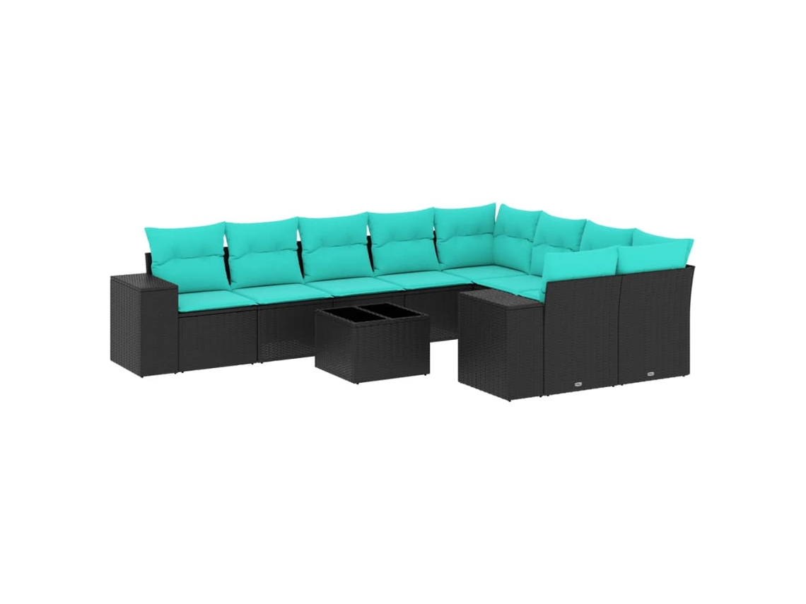 Conjunto de Sofá Jardim 3 Peças Almofadas Rattan Sintético MAISON EXCLUSIVE
