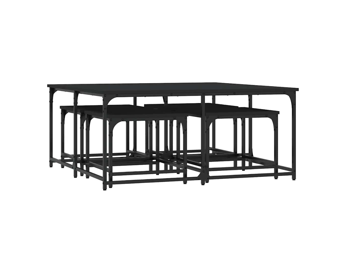 Nesting Coffee Table, Nesting Coffee Tables Vidaxl Preto Madeira Processada (n/a)