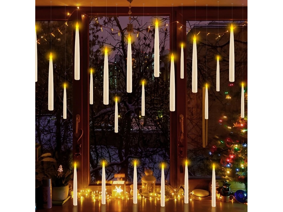 Conjunto de 12 Velas Flutuantes com Bastão Luz Led e Temporizador, Fo BRILVIBERA