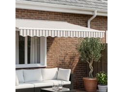 Vidaxl Substituição De Valance De Toldo Cinza Claro E Branco 3,5 M