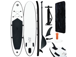 Conjunto prancha de paddle SUP insuflável VIDAXL preto e branco