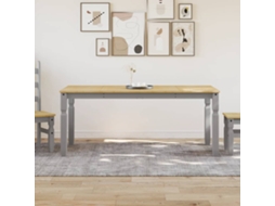 Vidaxl Mesa De Jantar Corona 180x90x75 Cm Madeira Pinho Maciça Cinza