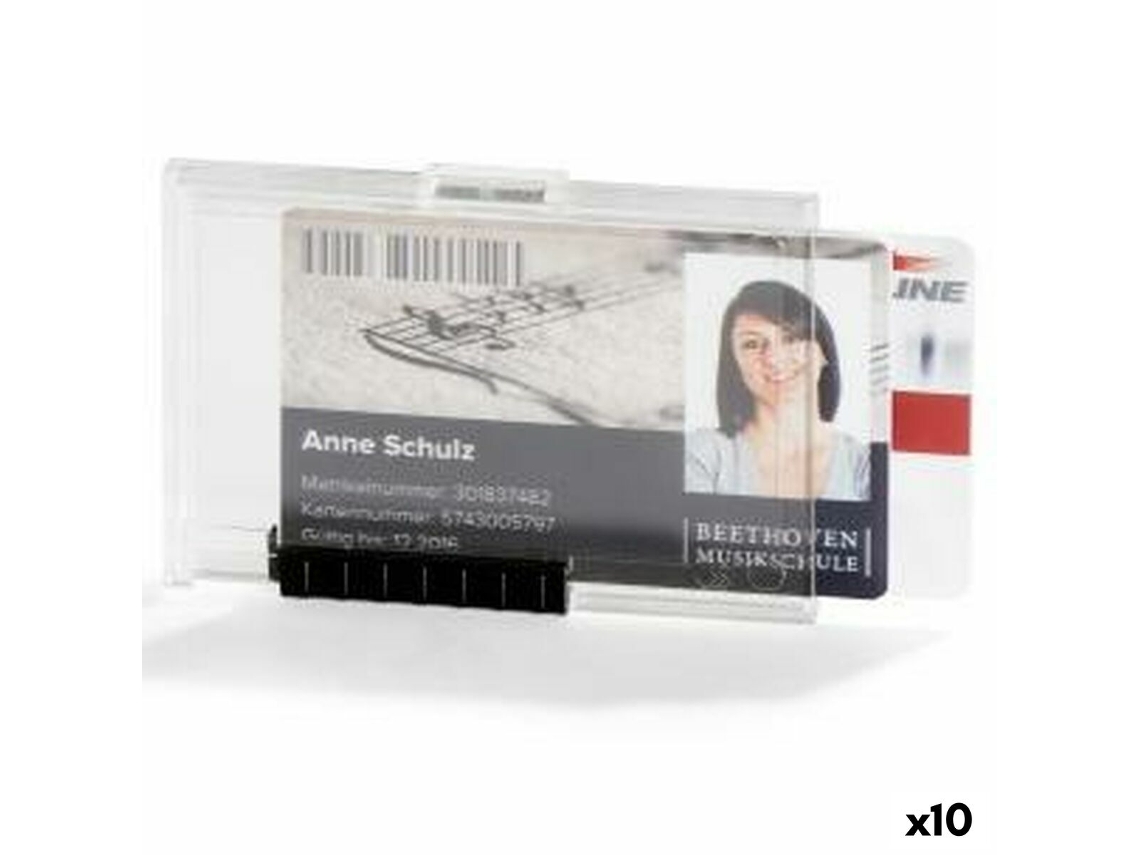 Estojo para Cartão de Identidade Durable Duo 5,4 X 8,7 cm Transparente Plástico 10 Unidades