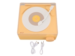 Reloj despertador Bluetooth retro, con altavoz, sonido estéreo, amarillo | S/MARCA