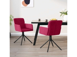 Vidaxl Cadeiras De Jantar Giratórias 2 Pcs Veludo Vermelho Tinto
